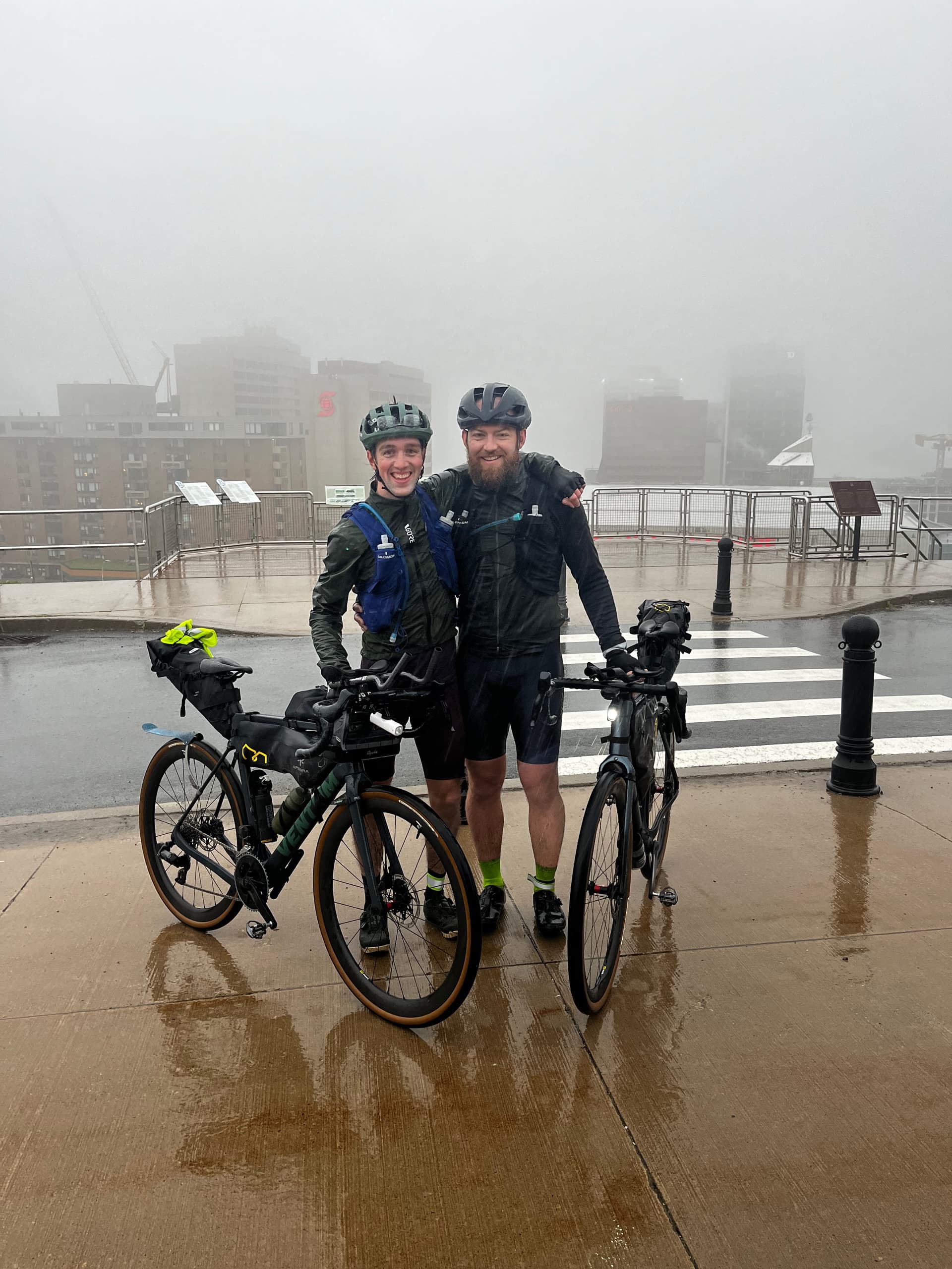 Graham finishing a bike trip